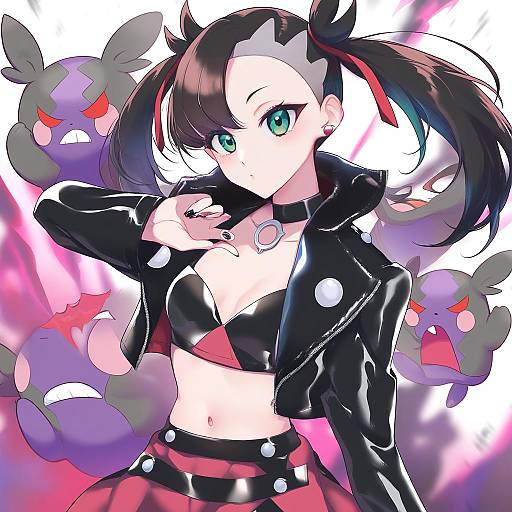 Illustration of Morpeko (hangry), pokemon in the style of Pochi (pochi-goya)