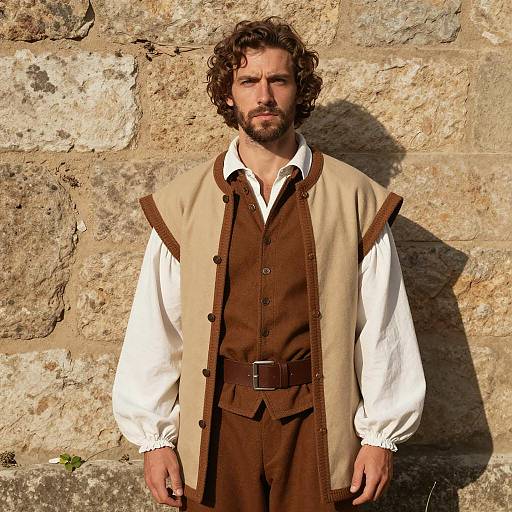 Man in Traditional Medieval French Costume
