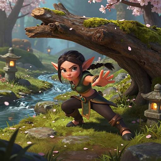 Female Goblin Acolyte Martial Arts in Mossy Glen