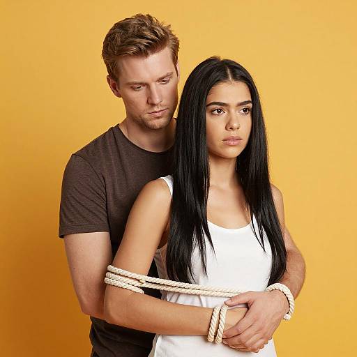 Intense Portrait of a Bound Woman