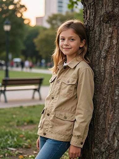 Park Portrait of Smiling Young Girl