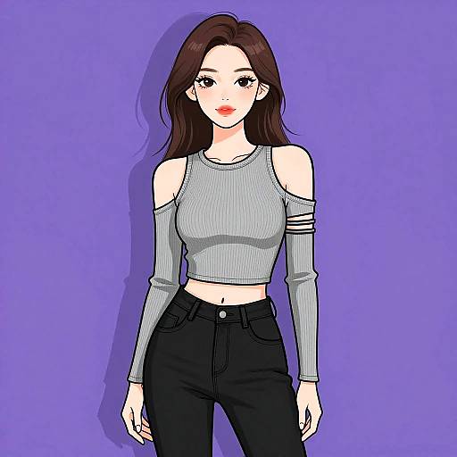 Stylish Woman in Contemporary Streetwear