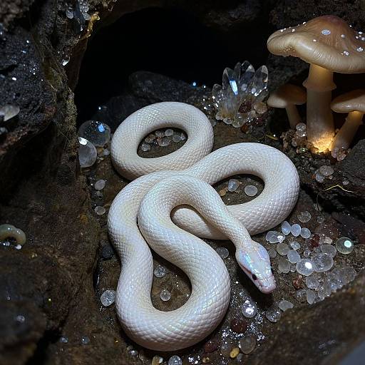 Iridescent Snake in Crystal Cavern