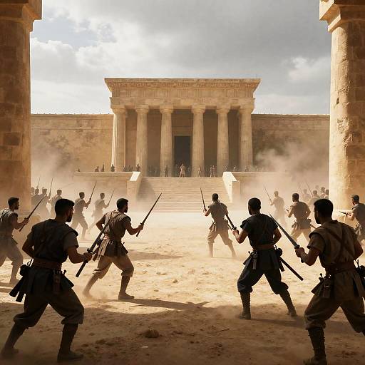 Dramatic Epic Battle Scene in Action