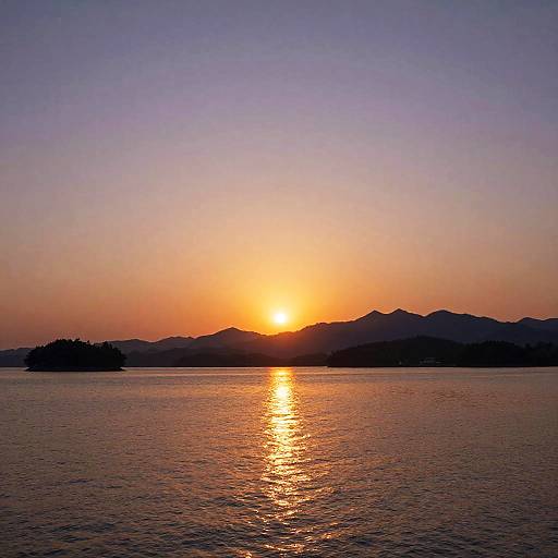 Golden Sunset Over Serene Lakeside