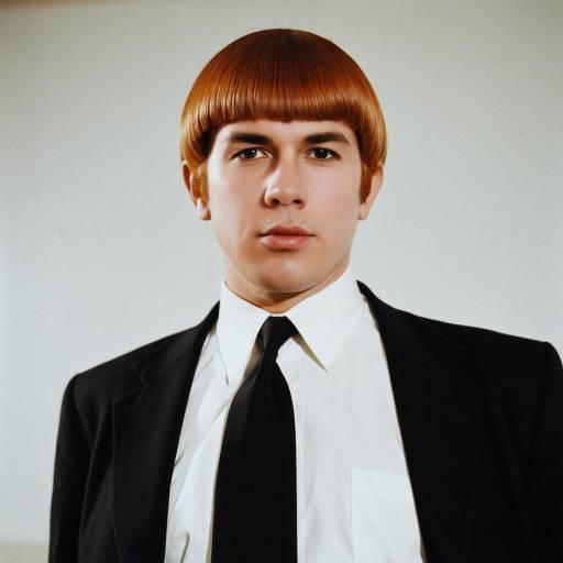 Moe Howard Inspired Bowl Haircut with Vintage Suit