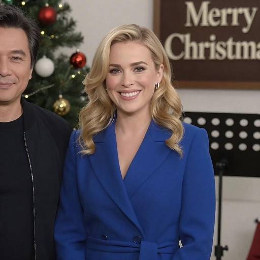 Cheerful Holiday Portrait with Christmas Decor