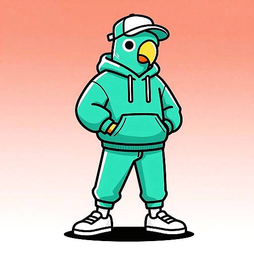 Android Parakeet Pop Star Illustration