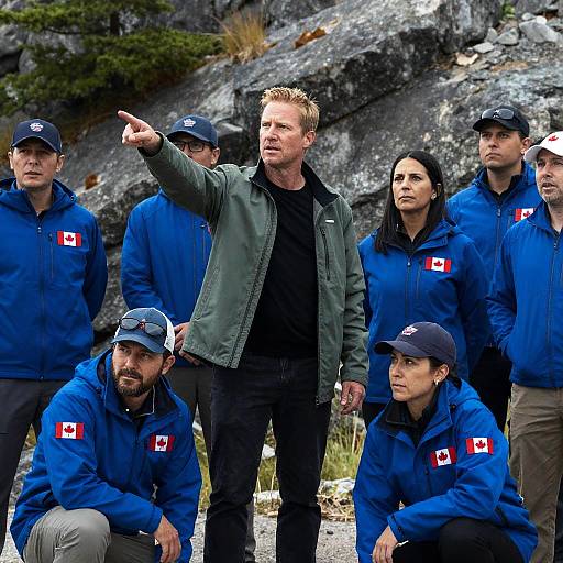 Adventure Gathering in Rocky Landscape