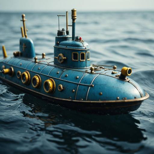 Vintage Tin Toy Submarine on Water
