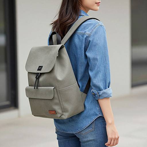 Female Model in Denim Outfit