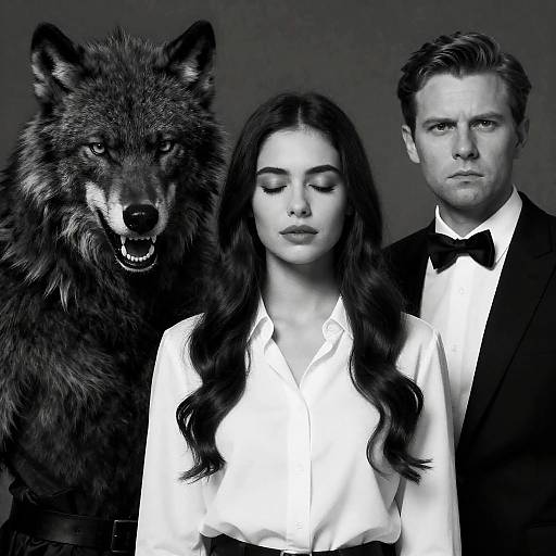 Intense Black and White Portrait Scene