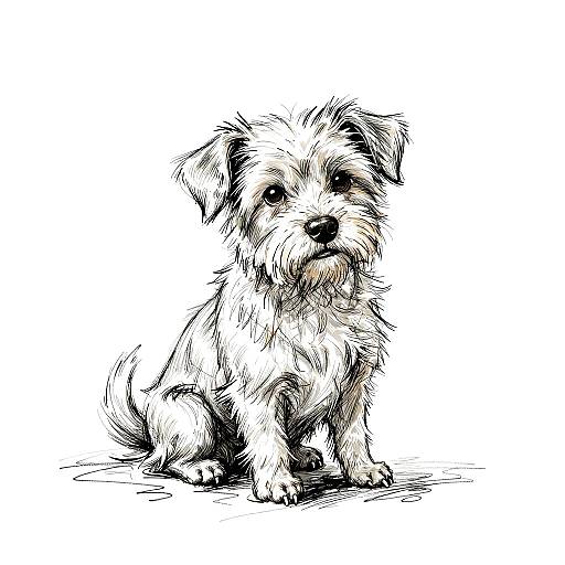 Chaotic Scribbled Dog Sketch