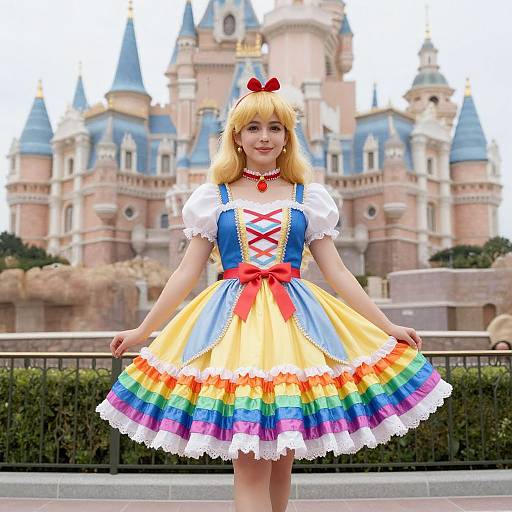Rainbow Princess in Castle Dress