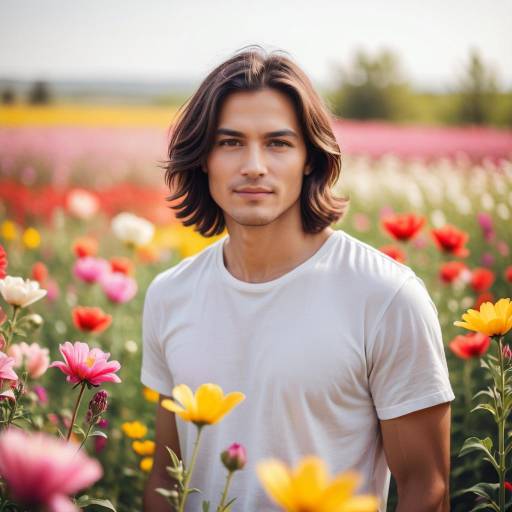 Dreamy Portrait in Vibrant Flower Field