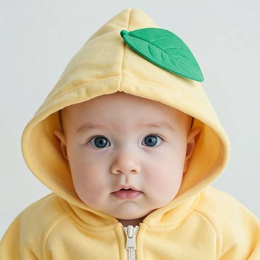 Baby in Yellow Leaf Hoodie