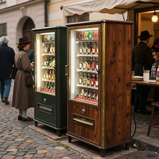 Vintage Automaton Market Street Scene