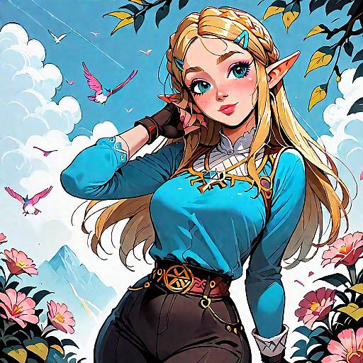 Curvy Princess Zelda Solo Smiling Portrait