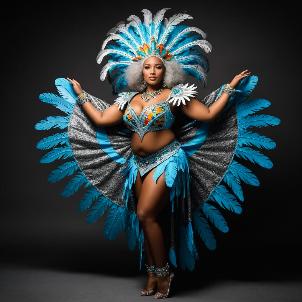 Proud Afro-Caribbean Elder in Carnival Costume