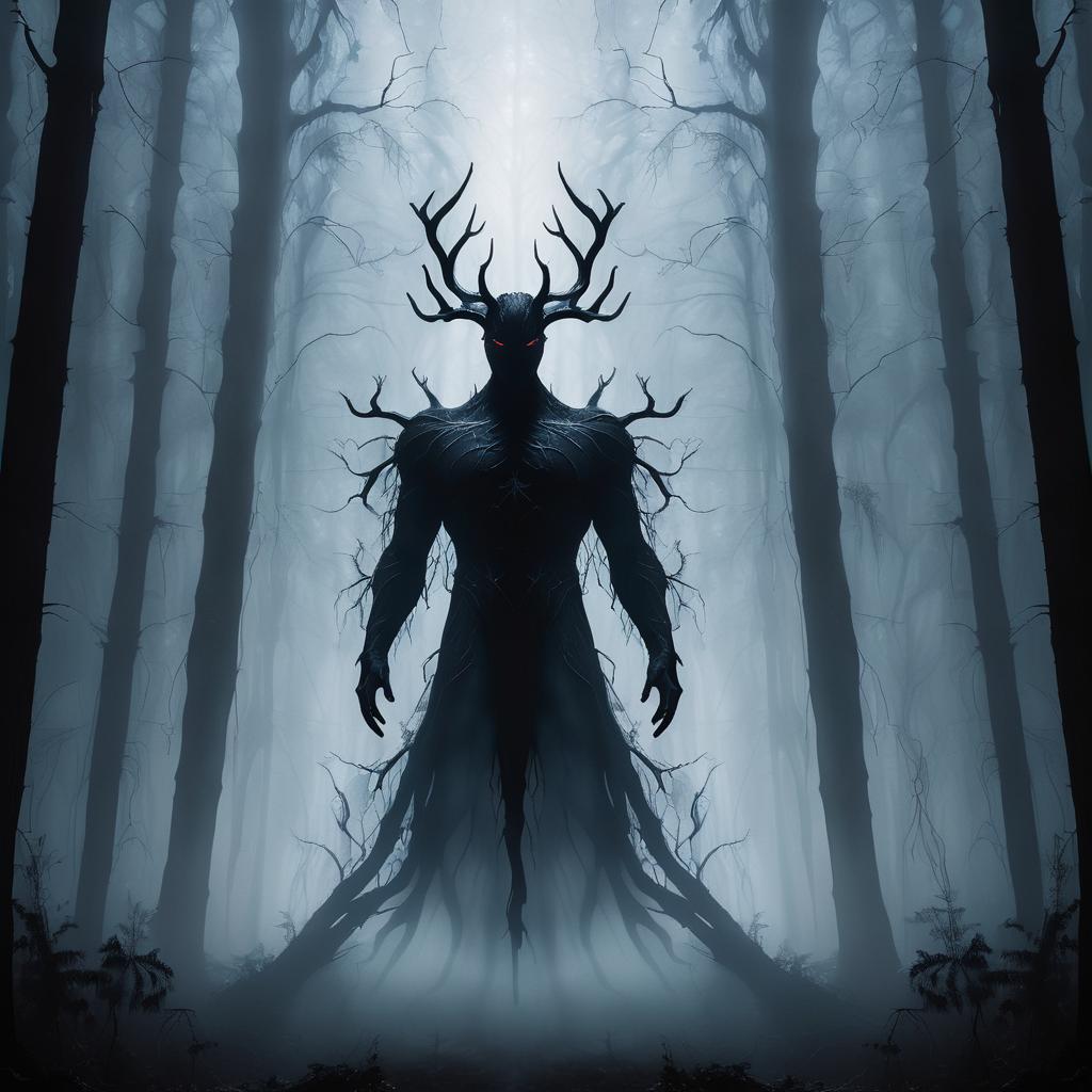 Sinister Shadow Creature in Dark Forest