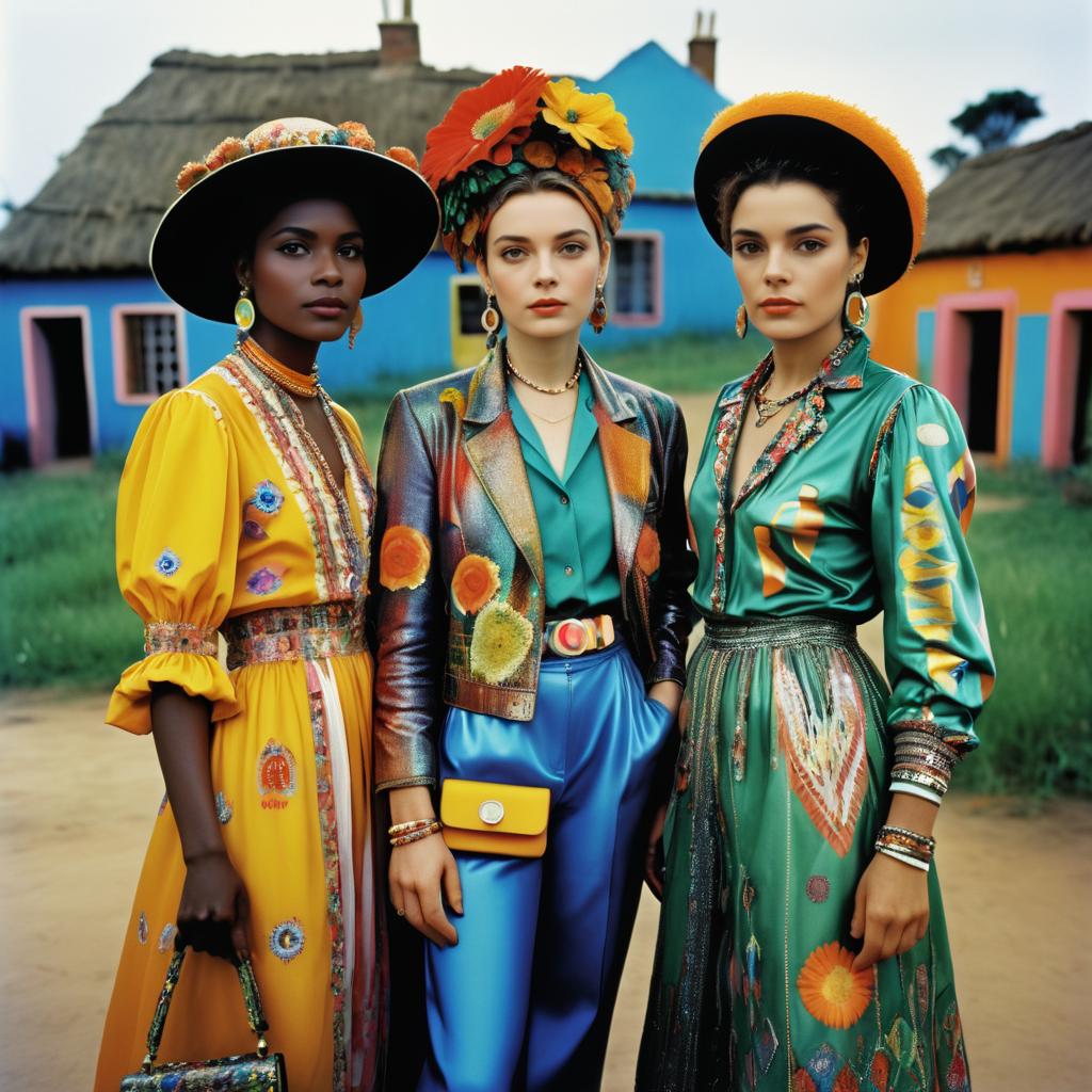 Vibrant 1980s Street Fashion Portrait