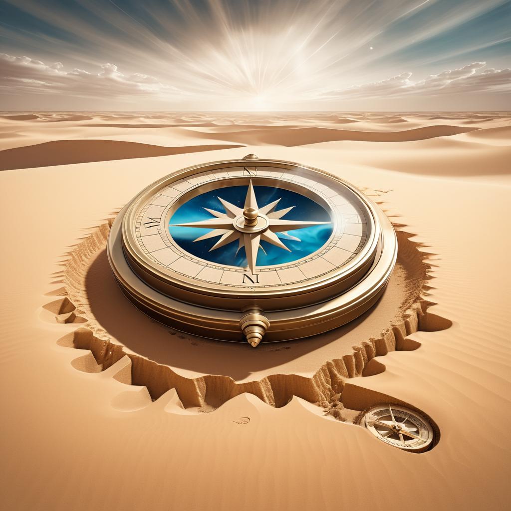 Mystical Desert Compass Illustration