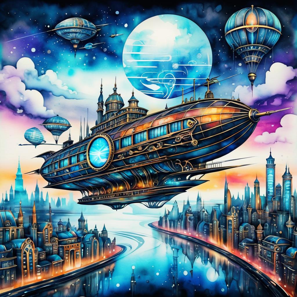 Surreal Steampunk Tattoo Landscape Art