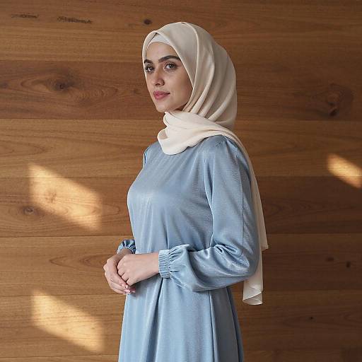 Young Woman in Blue Dress Portrait