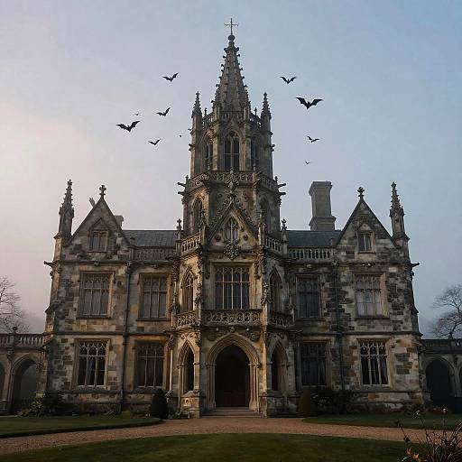 Ravencroft Gothic Mansion at Dusk
