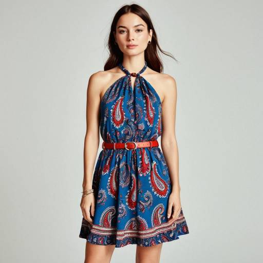 Chic Summer Look: Vibrant Halter Dress
