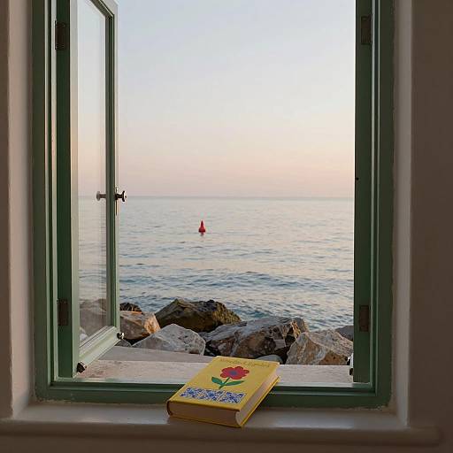 Serene Sunset View from Open Window