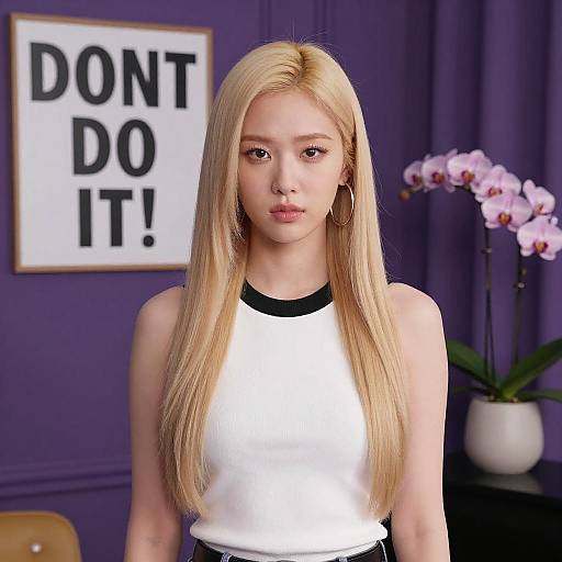 Serious Woman by Purple Curtain