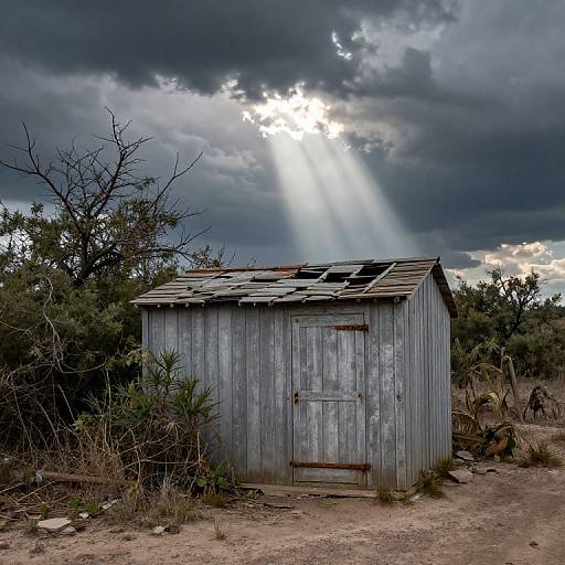 Stormy Shed by Rustic Dirt Path