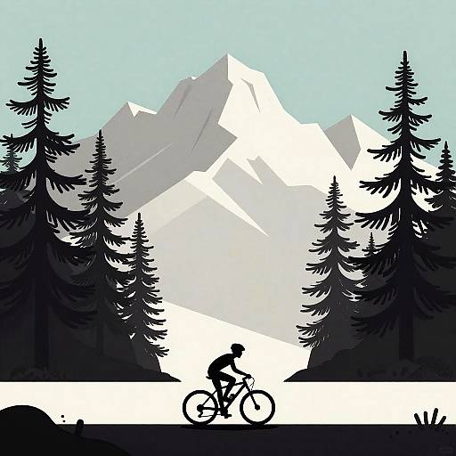 Minimalist Mountain Biking Animation