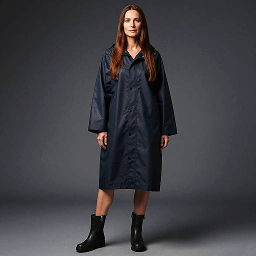 Elegant Middle-Aged Woman in Rainwear