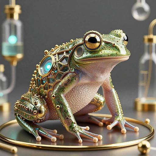 Stippled Anthropomorphic Tree-Frog Apothecary Chrome Mech