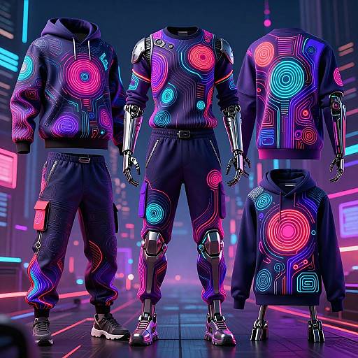 Futuristic Neon Cyberpunk Apparel Design