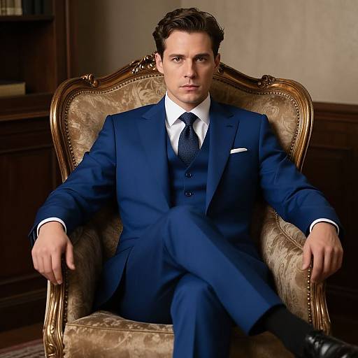 Elegant Man in Vintage Armchair