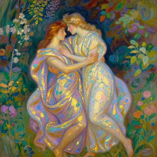 Iridescent Romance in Lush Garden