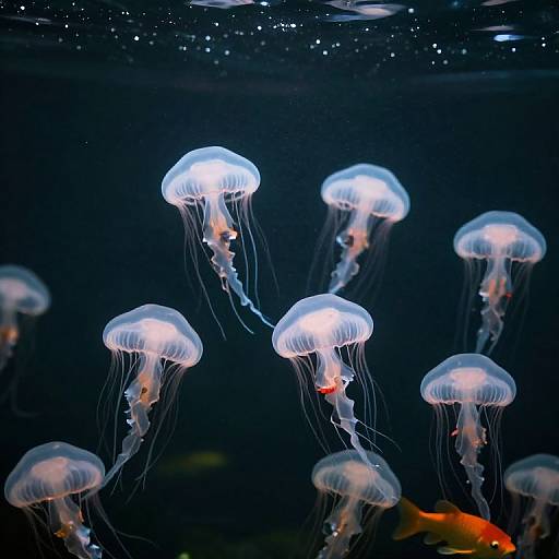 Surreal Fish Bloom Underwater
