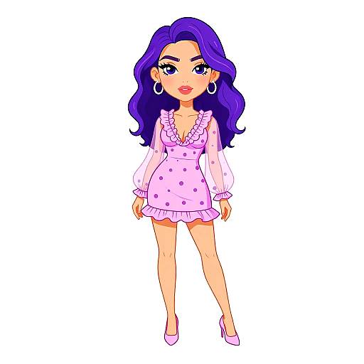 Romantic Woman in Blush Pink Dress