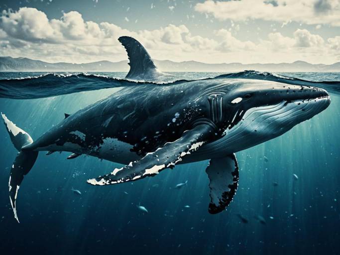 Dreamy Fantasy Whale Ocean Wallpaper