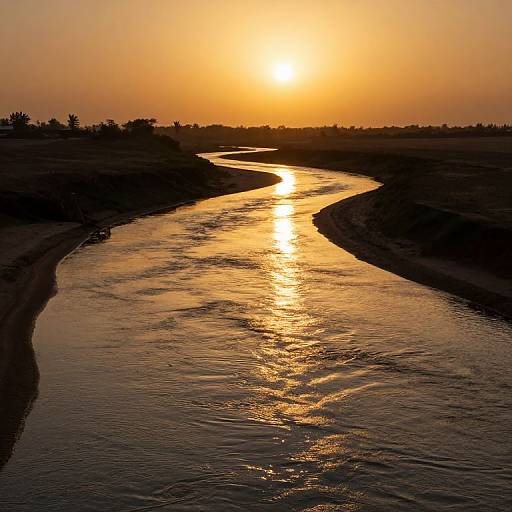 Luminous River of Time at Sunset