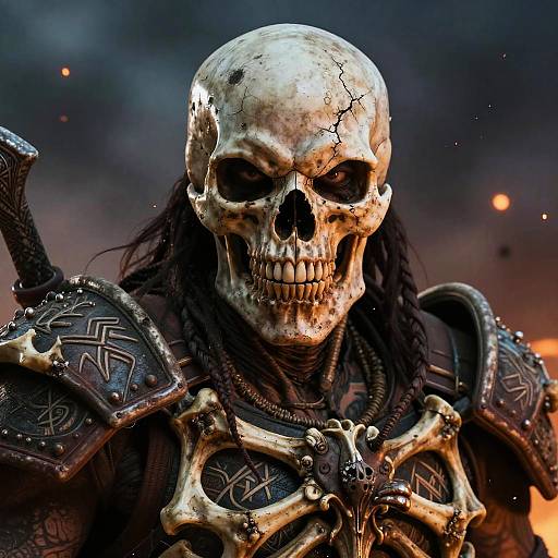 Tribal Skullface Warrior Close-Up