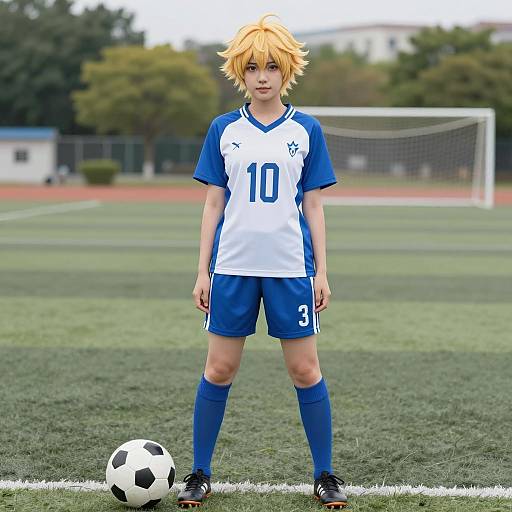 Dynamic Cosplay of Hakuryuu on Soccer Field