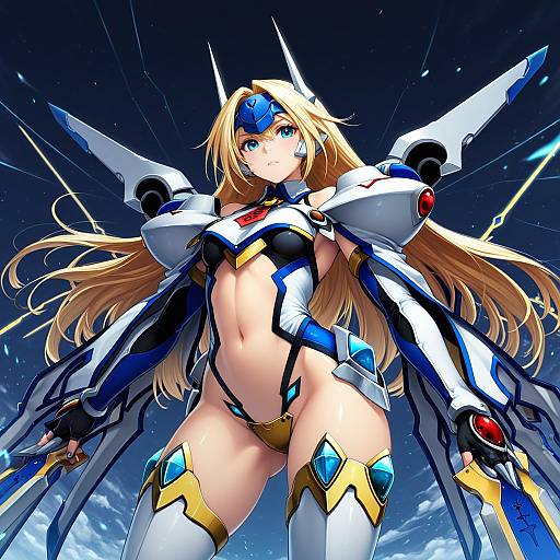 Illustration of Mu-12, blazblue in the style of Chado