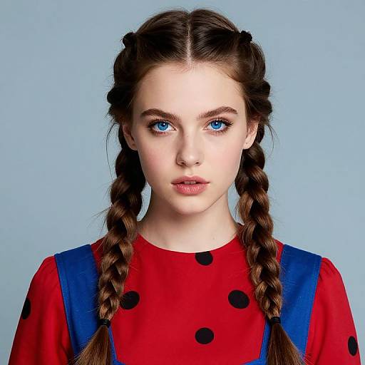 Girl with Blue Eyes and Braids