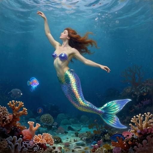 Ethereal Mermaid Dance Underwater Scene