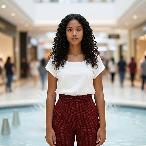 Young Woman in Modern Shopping Mall
