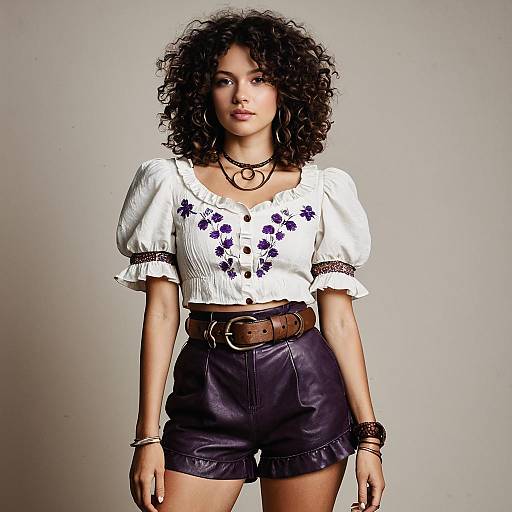 Boho Chic Woman in Stylish Outfit